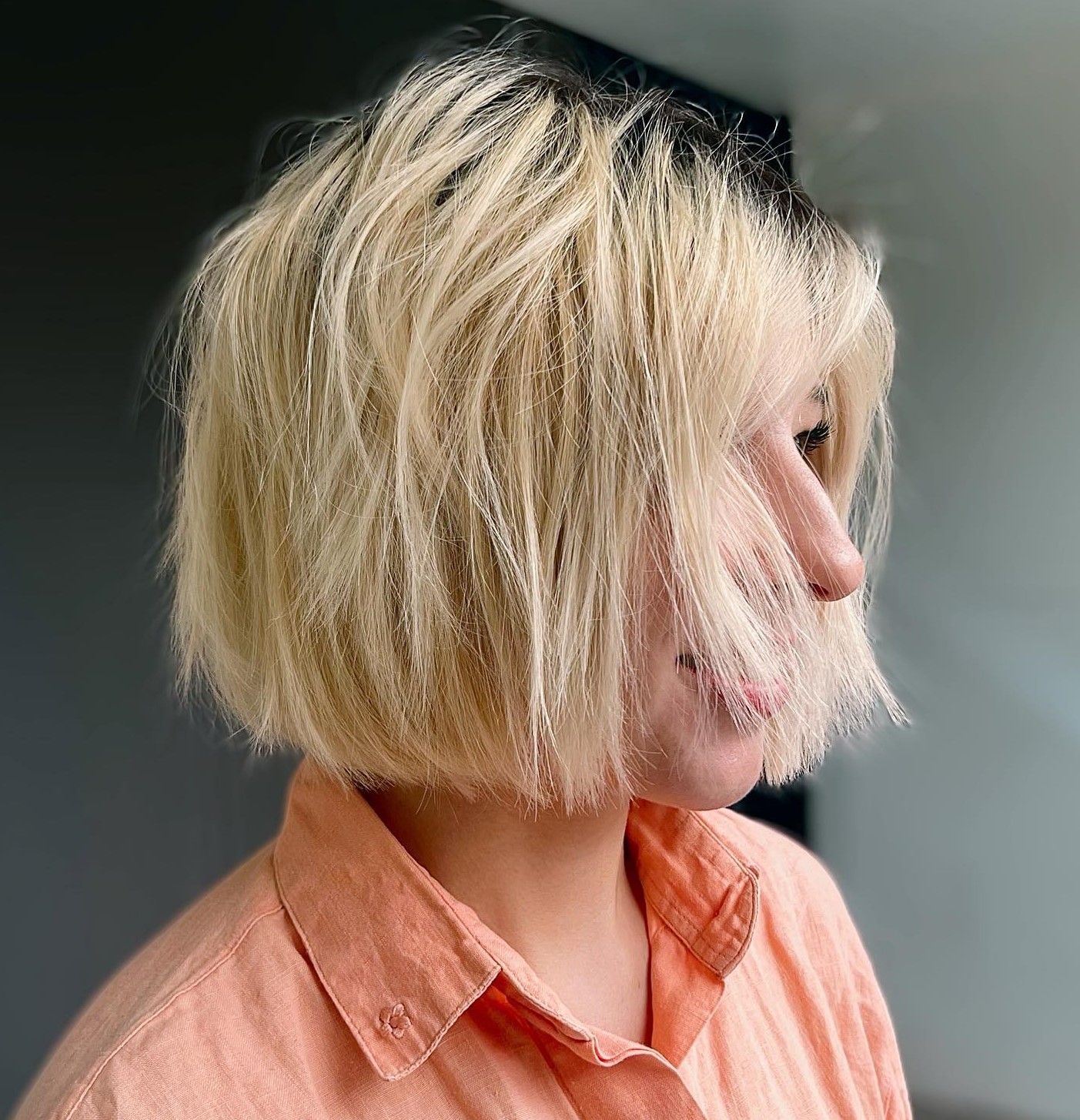 Chin-Length Straight Choppy Bob