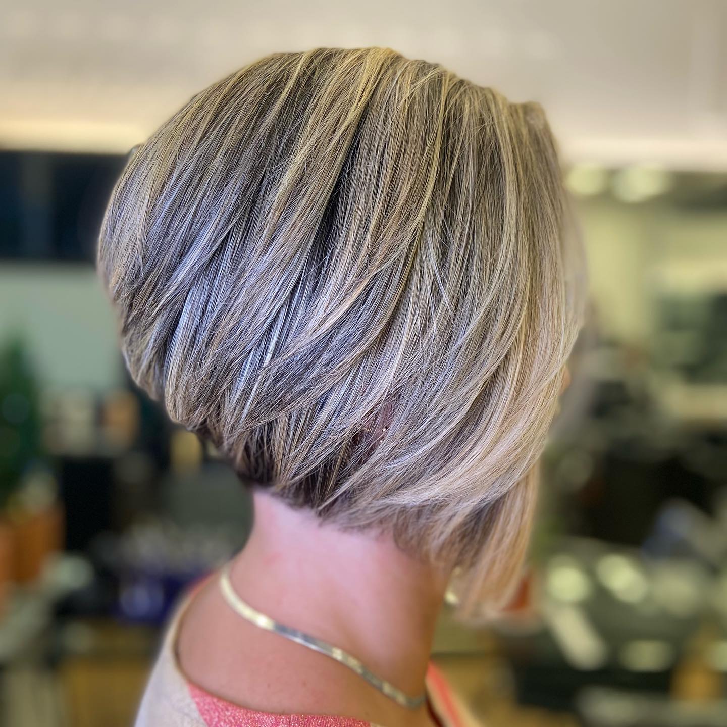 Inverted Stacked Bob with Swoopy Layers